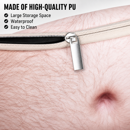 Cross-Border Personalized Belly Bag, Funny Prank Pu Faux Leather Zipper Waist Bag, 2026 New Model Fake Belly Bag Wholesale