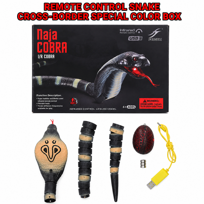 Electric infrared remote control Cobra simulation animal children's trick Halloween scary toy model funny cats and dogs