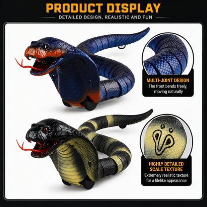 Electric infrared remote control Cobra simulation animal children's trick Halloween scary toy model funny cats and dogs