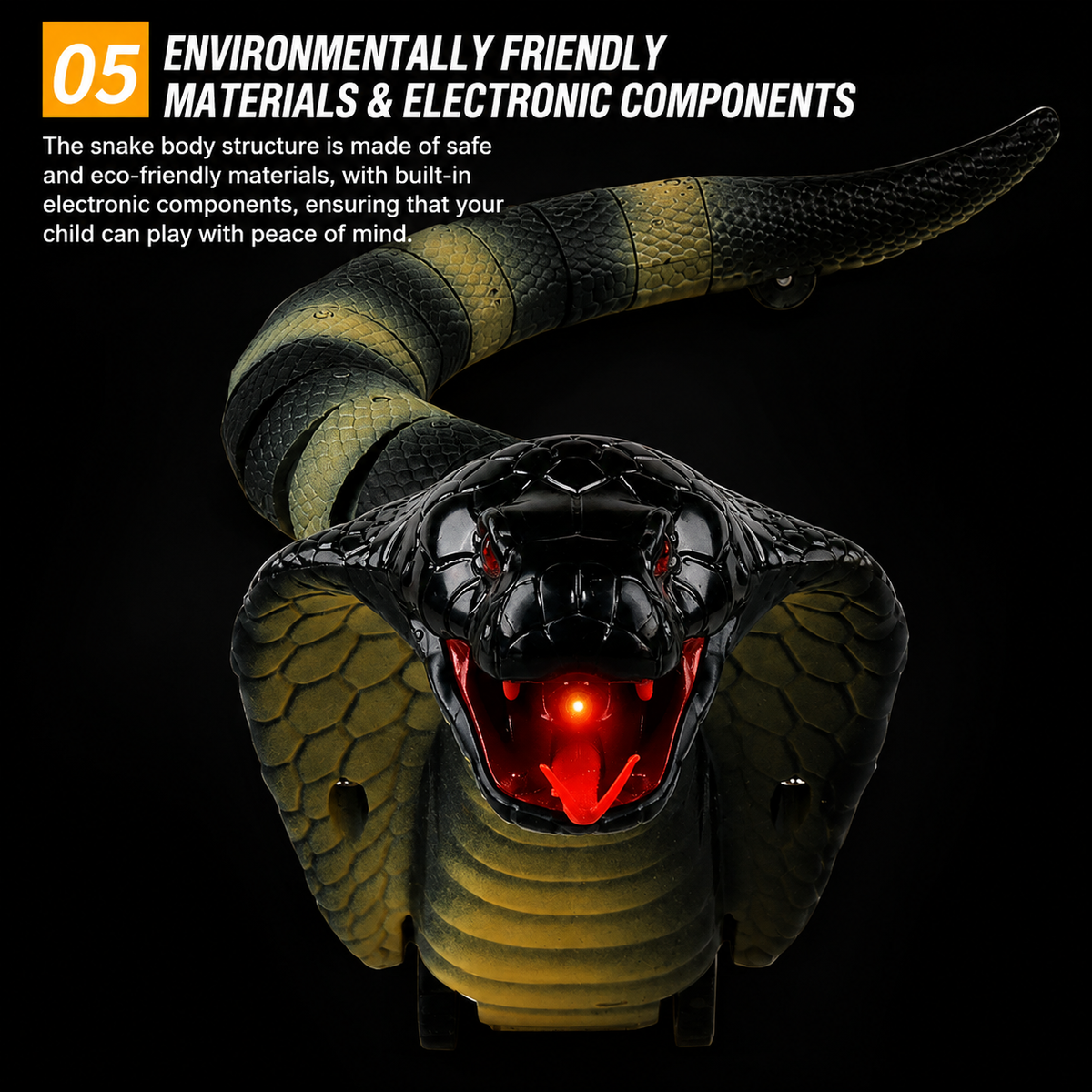 Electric infrared remote control Cobra simulation animal children's trick Halloween scary toy model funny cats and dogs